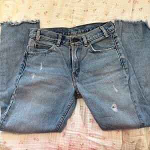 Levi’s 505 W27 Light Wash Distressed High-Waist Jeans